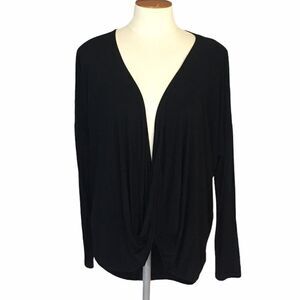 Tobi Draped Long Sleeve Black Top Size XS